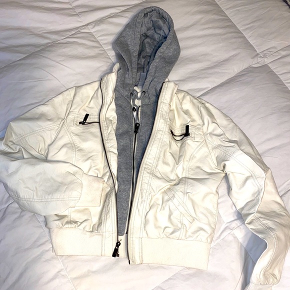 Creme sweater double layer jacket - Picture 1 of 4